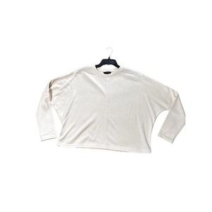 New Look Women Creamy Shirt With Dolman Ribbed Sleeves Size 12